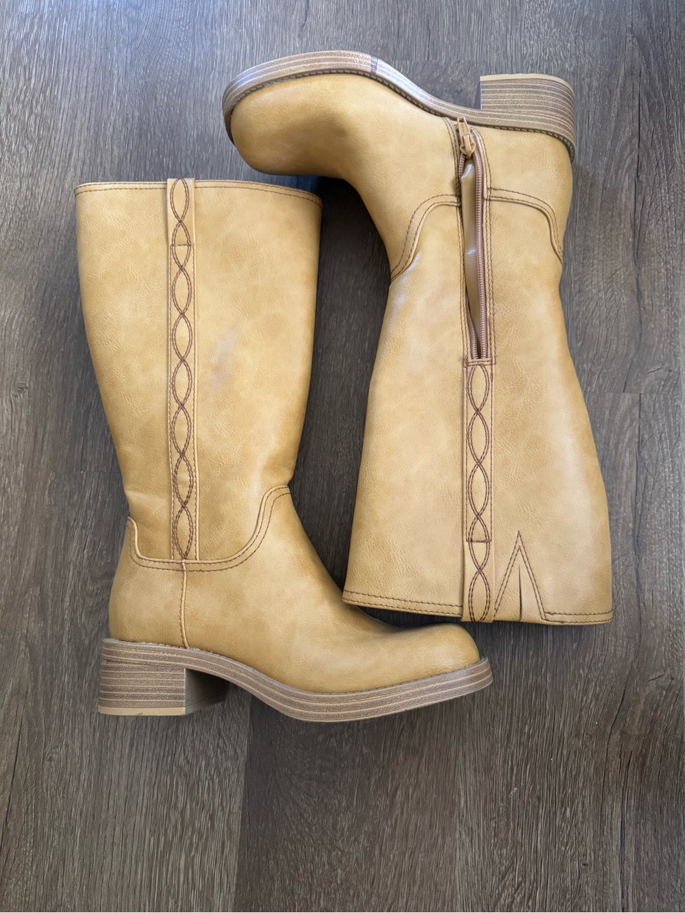 No Boundaries Tall Heeled Boots in Tan - Picture 2 of 3